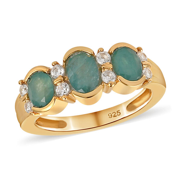 Grandidierit und Zirkon-Ring, 925 Silber vergoldet  ca. 1,43 ct image number 4