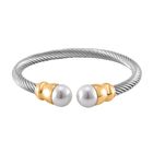 Kunststoff Perle Armreif, Flexibel, Reiner Edelstahl Bicolor