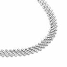 Weiße Kristall-Halskette und Ohrringe in Silberton - 12 ct. image number 3