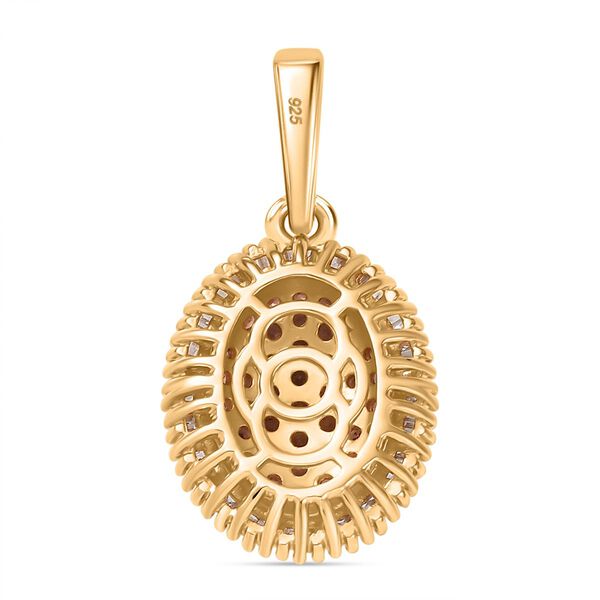 AAA Padparadscha Saphir und Diamant Anhänger - 1,08 ct. image number 4