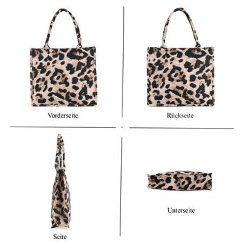 Leopardenmuster Set, Shopper und Handy Umh&auml;ngetasche, 40 x 12 x 35 cm