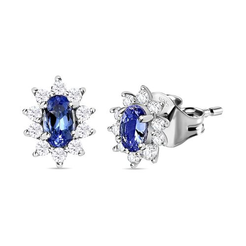 AA Tansanit und Zirkon Ohrringe - 0,89 ct. image number 0