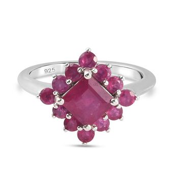 Fissure gef&uuml;llt Rubin Ring 925 Silber platiniert (Gr&ouml;&szlig;e 17.00) ca. 2,33 ct