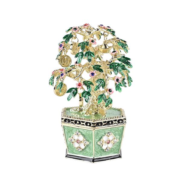 Geldbaum-Schmuckschatulle, 12x6,5 cm, Grün image number 2