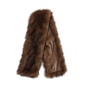 Schal mit Kunstfell in Felloptik, Einheitsgröße, Hellbraun