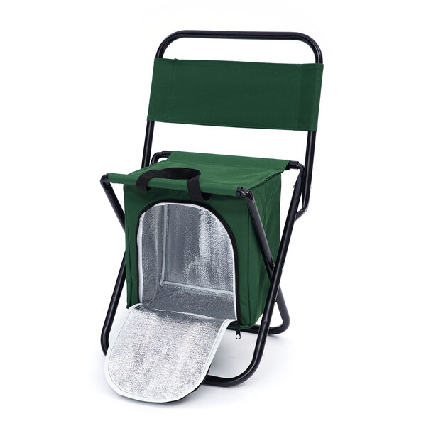 Campingstuhl mit integrierter K&uuml;hltasche, 32x27x34 cm, Gr&uuml;n image number 3