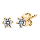 Moissanit Ohrringe 925 Silber 750 Gelbgold Vermeil ca. 0,43 ct.