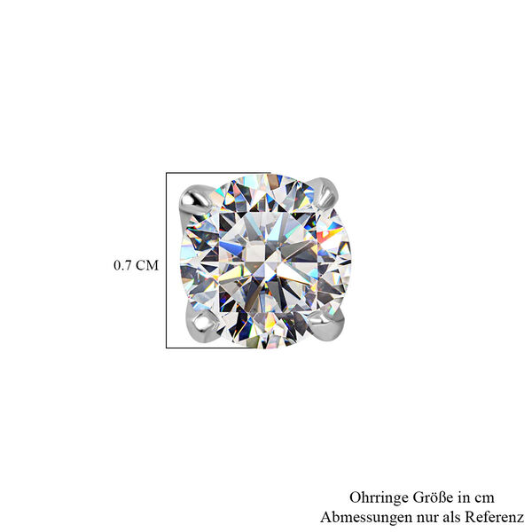 Solitär Moissanit Ohrringe- 1,94 ct. image number 3