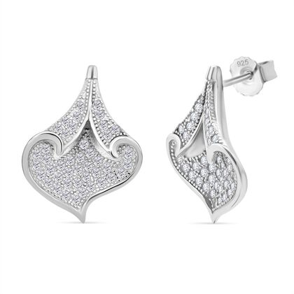 Lustro Stella Wei&szlig;er Zirkonia Ohrringe 925 Silber rhodiniert