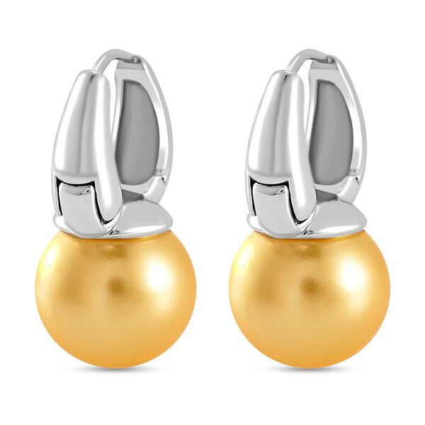 Goldene Muschelkernperle Ohrringe image number 5