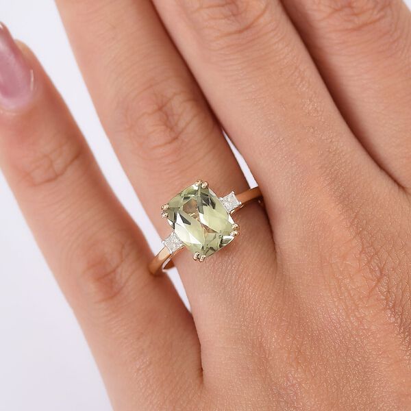 AAA Turkizit, Wei&szlig;er Diamant Ring 585 Gold (Gr&ouml;&szlig;e 17.00) ca. 3,77 ct image number 2