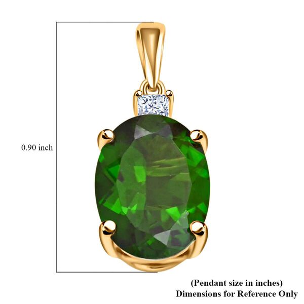 LUXORO zertifiziert und geprüft AAA natürlicher Chromdiopsid und Diamant Anhänger in 417 Gold - 2,57 ct. image number 4