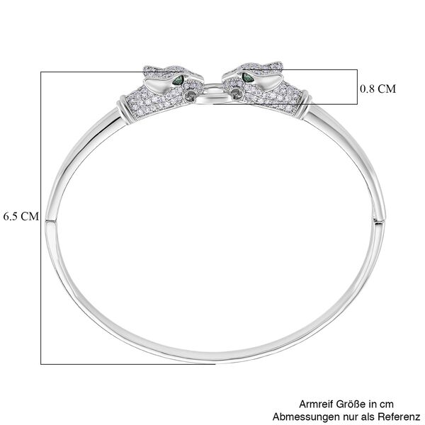 Gr&uuml;ner und wei&szlig;er Zirkonia 19cm Armreif in Silberton image number 6
