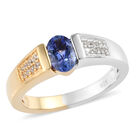 Tansanit und Zirkon Ring 925 Silber Bicolor  ca. 0,76 ct image number 3
