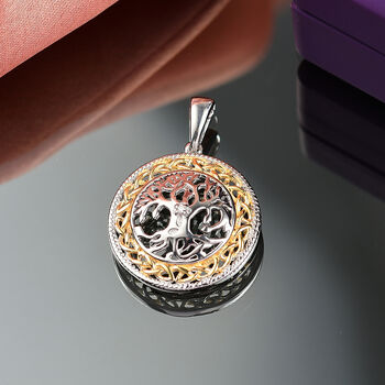 D joy Moissanit Anh&auml;nger 925 Silber platiniert und vergoldet