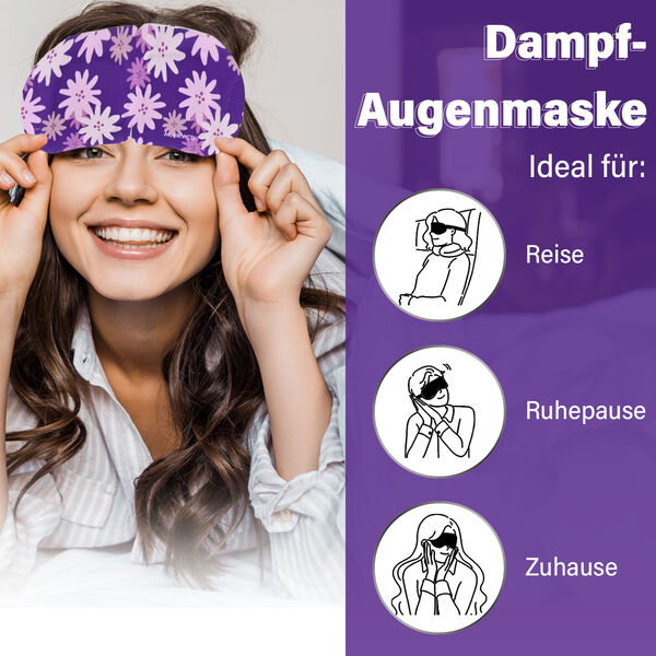 10er-Set selbstw&auml;rmende Lavendel-Dampf-Augenmasken, 18x8 cm image number 1