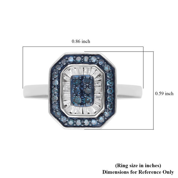 Blauer und wei&szlig;er Diamant-Ring, - 0,50 ct. image number 6