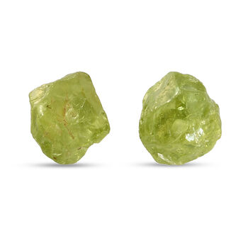 Handgearbeitete Arizona-Peridot Fancy-Schliff-Ohrstecker, 925 Silber platiniert ca. 7,14 ct