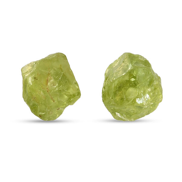 Handgearbeitete Arizona-Peridot Fancy-Schliff-Ohrstecker, 925 Silber platiniert ca. 7,14 ct