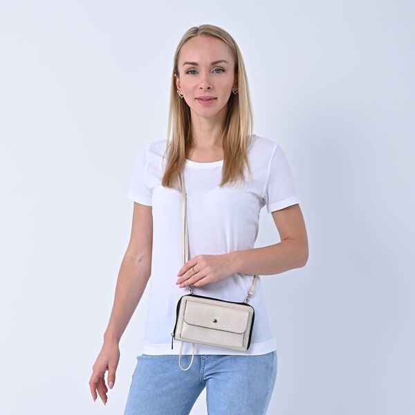 2er Set - Crossbody Tasche und Powerbank mit 4000mAh, Gold image number 1