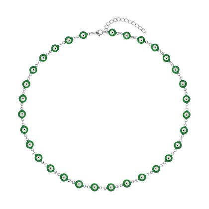 Edelstahl Halskette, ca. 50 cm, emailliert ca. 15,00g