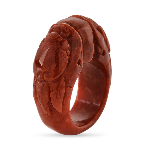 Burmesischer Rote Jadeit Jade Ring (Gr&ouml;&szlig;e 18.00) ca. 85.00 ct image number 4