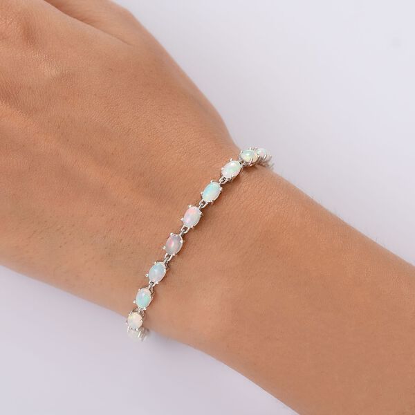 AA Nat&uuml;rliches, &auml;thiopisches Welo Opal Armband, 925 Silber rhodiniert image number 3