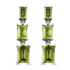 Natürlicher Peridot Tropfen-Ohrringe, 925 Silber platiniert ca. 4,02 ct