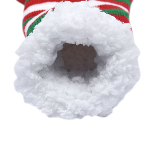 2er-Set - 2 Paar rutschfeste Haus Socken mit warmem Sherpa Futter, Einheitsgr&ouml;&szlig;e Weihnachtsmotiv, Rot und Dunkelblau&nbsp; image number 5