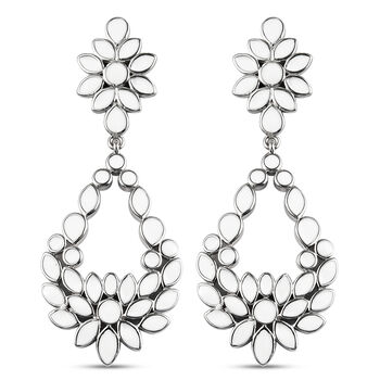 Floral emalliert Ohrringe Messing platiniert