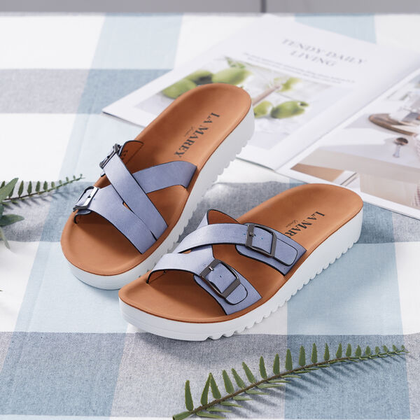 LA MAREY - Schnalle Sandalen, Gr&ouml;&szlig;e 36, Blau