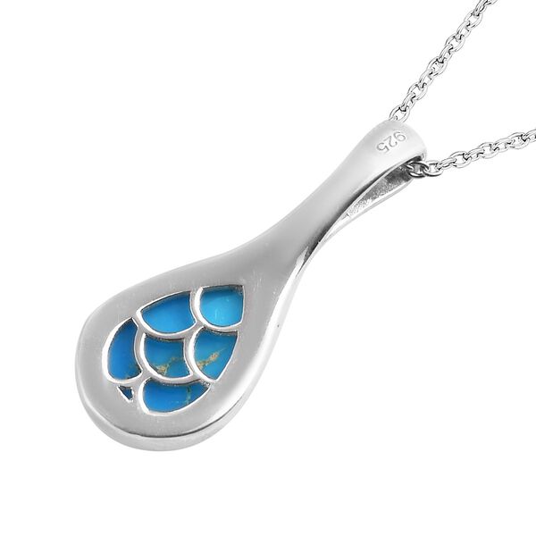 Nat&uuml;rlicher Sleeping Beauty T&uuml;rkis-Solit&auml;r-Anh&auml;nger mit Kette in Silber, 2,36 ct. image number 5