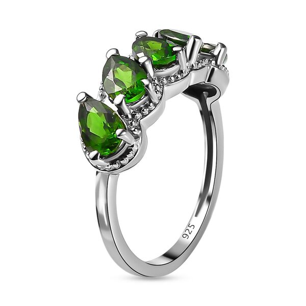 Nat&uuml;rlicher Chromdiopsid Ring, 925 Silber platiniert (Gr&ouml;&szlig;e 20.00) ca. 2.18 ct image number 5