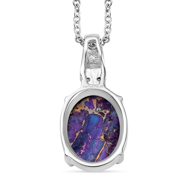 Lila T&uuml;rkis, Afrikanischer Amethyst Schmuckset Edelstahl ca. 11.10 ct image number 4