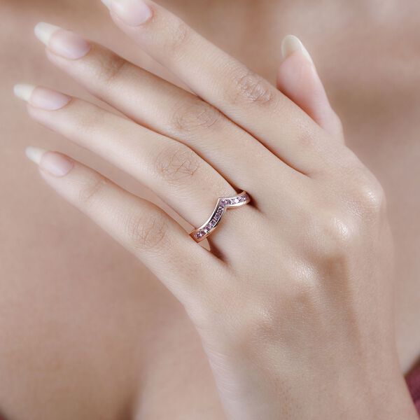 Lila Spinell Ring, 925 Silber Roségold Vermeil (Größe 20.00) ca. 0.51 ct image number 3