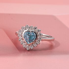 D'Joy AA blauer und weißer Zirkon Ring - 1,51 ct.