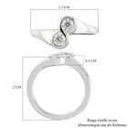 88 Facetten Moissanit Bypass Ring 925 Silber platiniert  ca. 0,46 ct image number 6