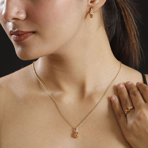 3er Set - AA Serra Gaucha Citrin und Topas Schmuckset - 3,29 ct. image number 3