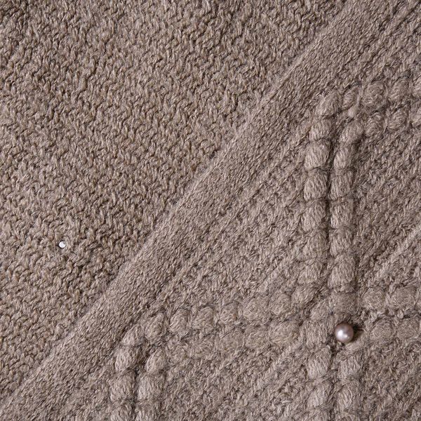 Strickschal mit Quasten und Perlen, Khaki image number 1