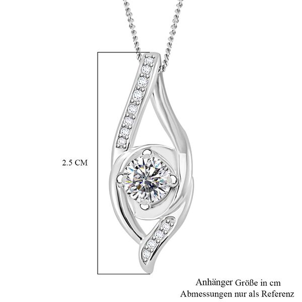 Moissanit Anh&auml;nger mit 45cm Kette , 925 Silber rhodiniert - 0,70 ct. image number 6