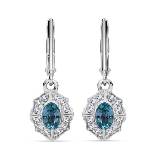 AA Blauer Zirkon, Weißer Zirkon Ohrringe 925 Silber rhodiniert ca. 1,97 ct. image number 0