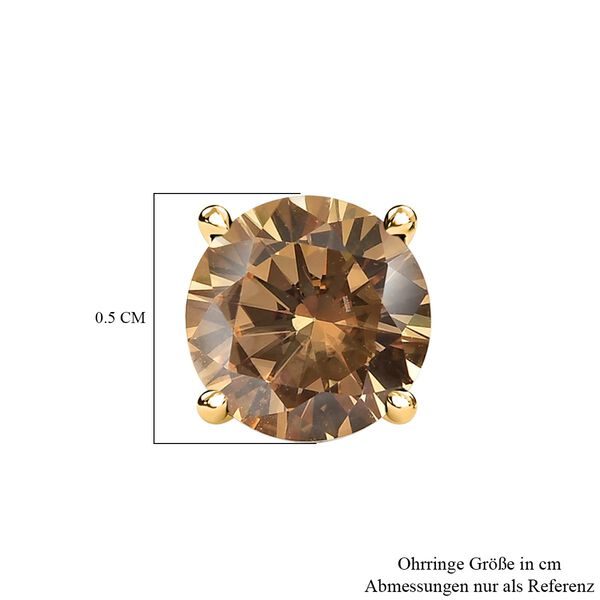 Natürliche goldene Tansanit Ohrringe, 375 Gold, ca. 0.97 ct image number 5