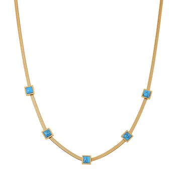 Blaue Howlit Halskette, 50+2 cm - 2 ct.