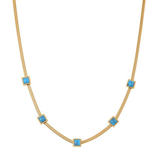 Blaue Howlit Halskette, 50+2 cm - 2 ct. image number 0