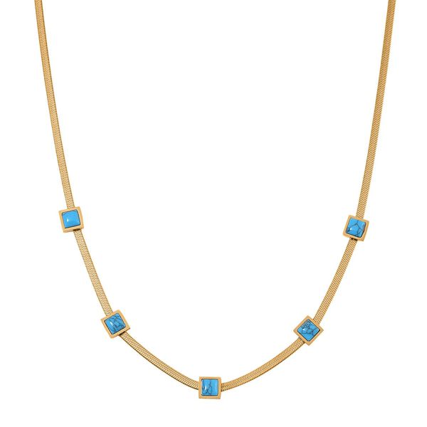 Blaue Howlit Halskette, 50+2 cm - 2 ct. image number 0
