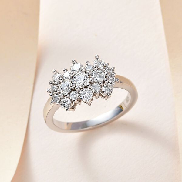 Moissanit Ring, 925 Silber rhodiniert - 1 ct. image number 2