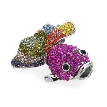 Mehrfarbiger Kristall Brosche
