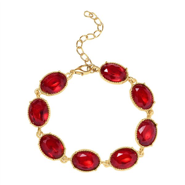 Roter Kristall Schmuckset Reines Messing image number 2