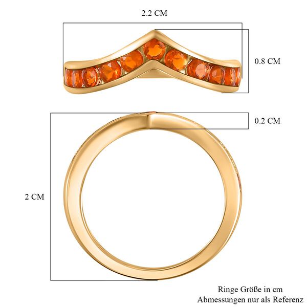 Salamanca Feueropal Ring 925 Silber vergoldet (Gr&ouml;&szlig;e 19.00) ca. 0.69 ct image number 7
