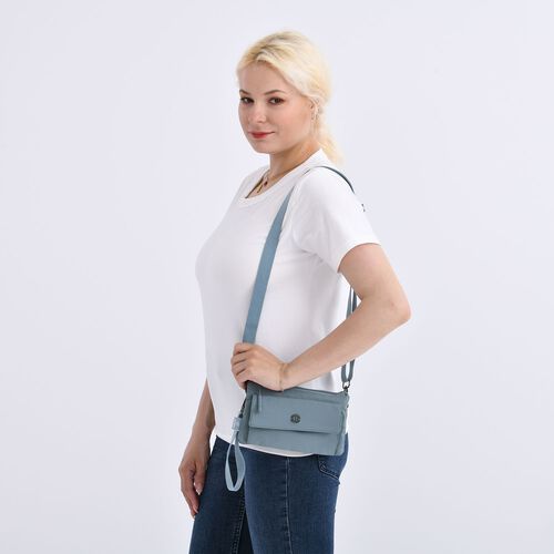 "lifestyle-Color:Blue size/Profile:Nylon Crossbody Bag wall(exterior):Nylon  Lining(interior):Polyster Pockets(exterior):zipped-2,pocket-1;Pockets(interior): zipped-1. Measurement(inch):20*12*3.5cm  strap:137cm " image number 1